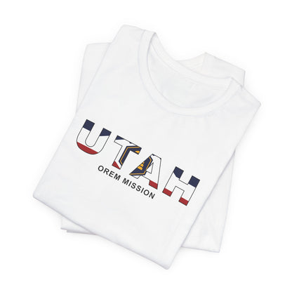 Utah Orem Mission Flag Title T-shirt - Latter-Day Saint LDS Missionary Gift - Book of Mormon