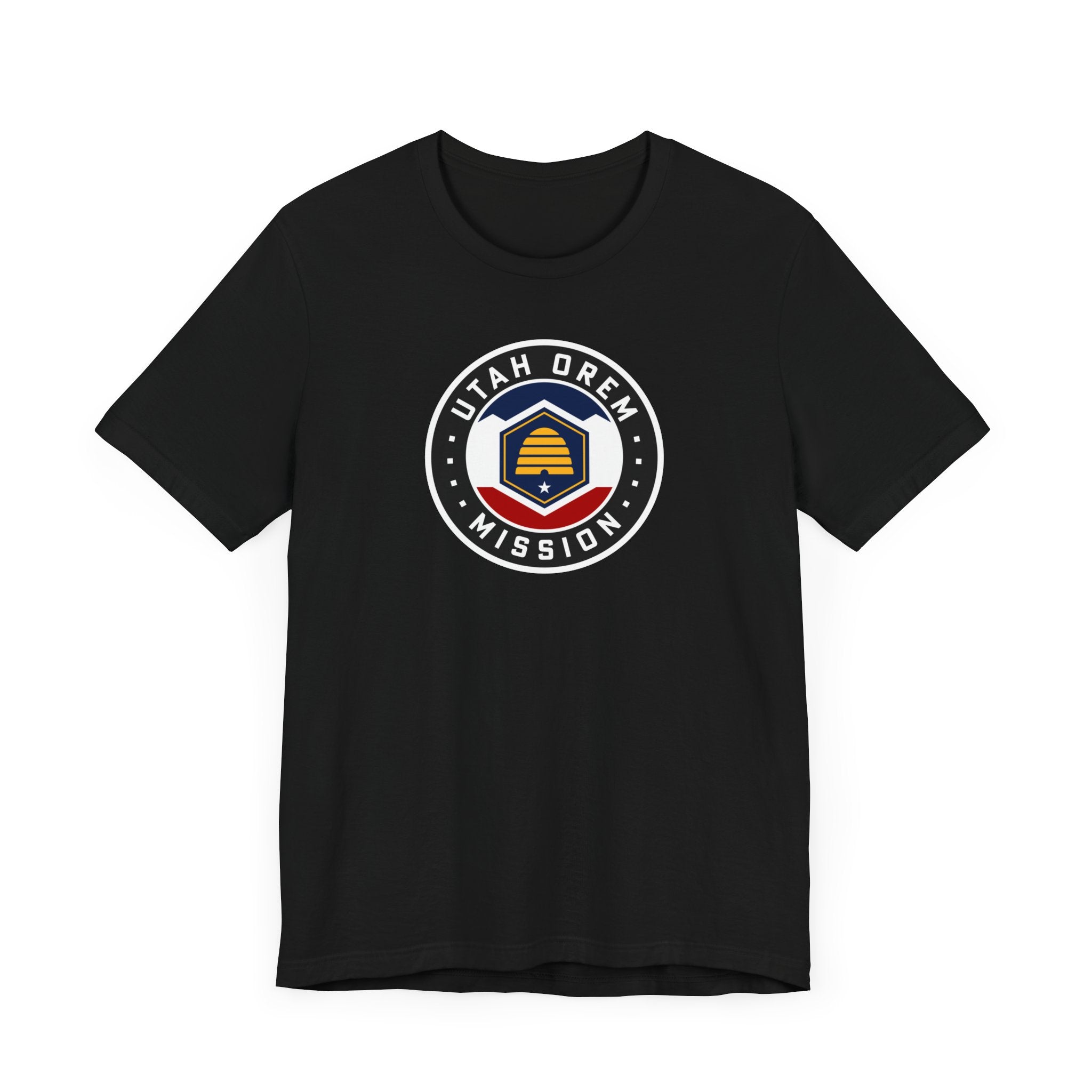 Utah Orem Mission State Flag Logo (Black Border) T-shirt - Latter-Day Saint LDS Missionary Gift - Book of Mormon