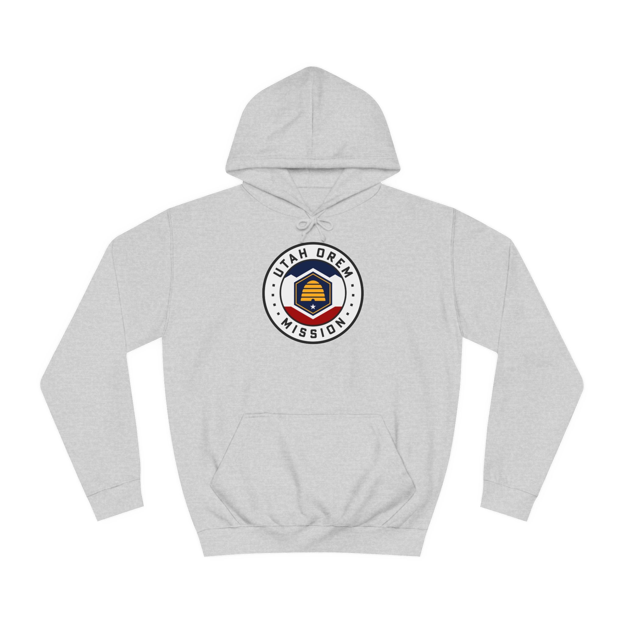 Utah Orem Mission State Flag Logo (White Border) College Hoodie