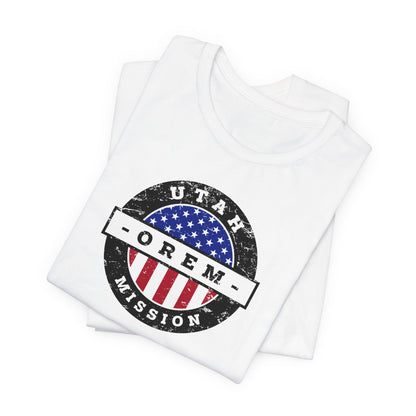 Utah Orem Mission Vintage Circular USA Flag T-Shirt - Latter-Day Saint LDS Missionary Gift - Book of Mormon