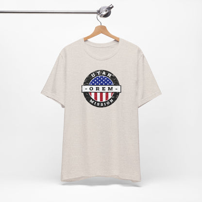 Utah Orem Mission Vintage Circular USA Flag T-Shirt - Latter-Day Saint LDS Missionary Gift - Book of Mormon