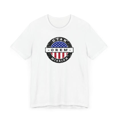 Utah Orem Mission Vintage Circular USA Flag T-Shirt - Latter-Day Saint LDS Missionary Gift - Book of Mormon