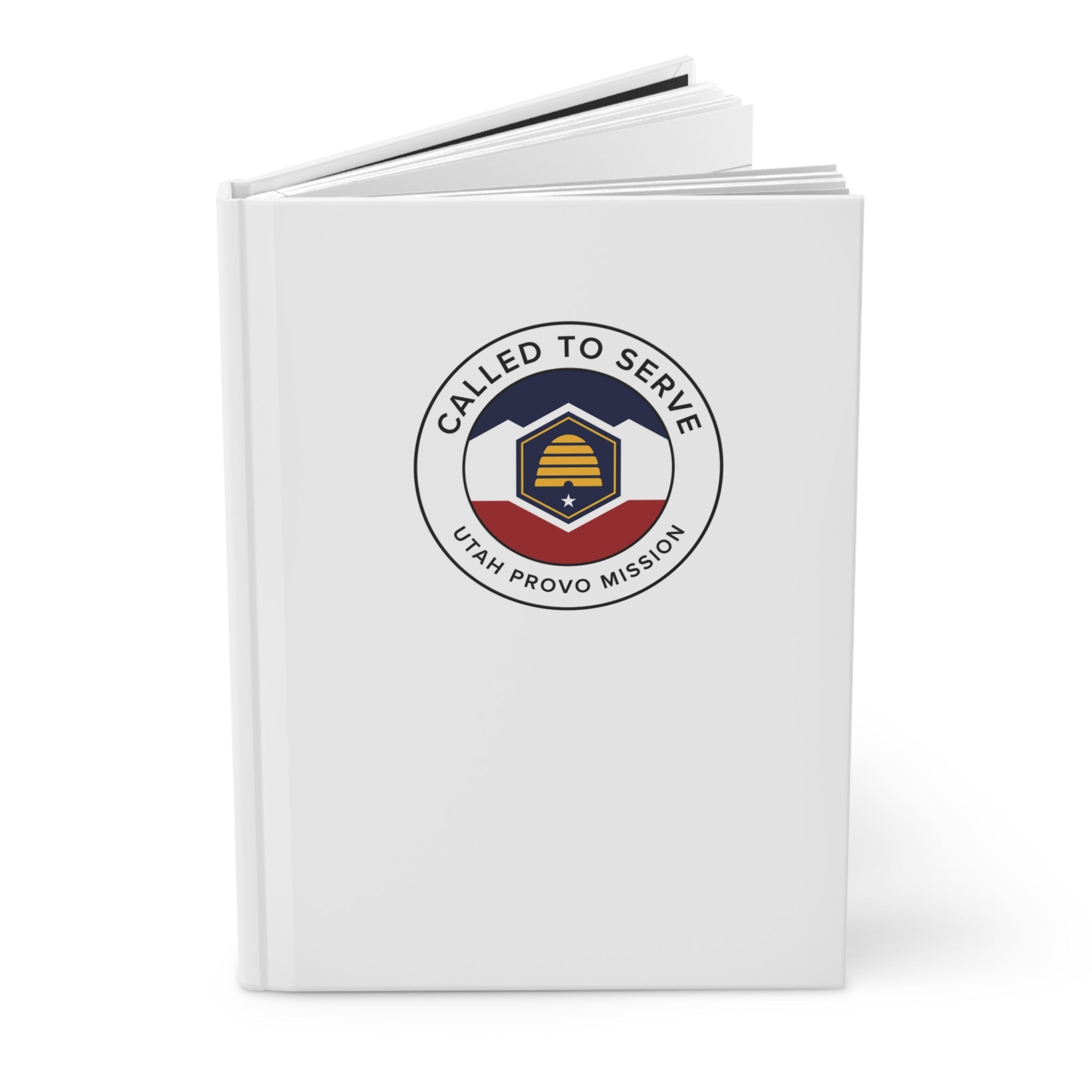 Utah Provo Mission Circle Flag Called to Serve White Hardcover Journal Matte - Latter-Day Saint LDS Missionary Gift - Book of Mormon