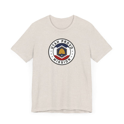 Utah Provo Mission State Flag Logo (White Border) T-shirt - Latter-Day Saint LDS Missionary Gift - Book of Mormon