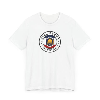 Utah Provo Mission State Flag Logo (White Border) T-shirt - Latter-Day Saint LDS Missionary Gift - Book of Mormon