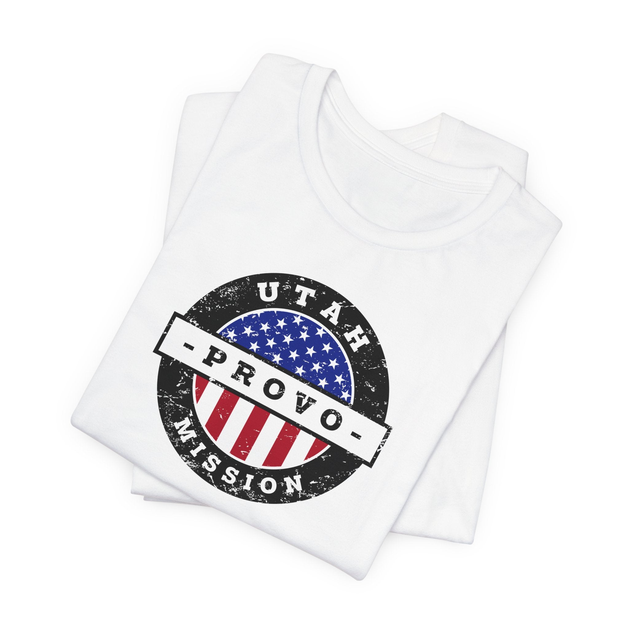 Utah Provo Mission Vintage Circular USA Flag T-Shirt - Latter-Day Saint LDS Missionary Gift - Book of Mormon