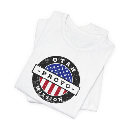 Utah Provo Mission Vintage Circular USA Flag T-Shirt - Latter-Day Saint LDS Missionary Gift - Book of Mormon