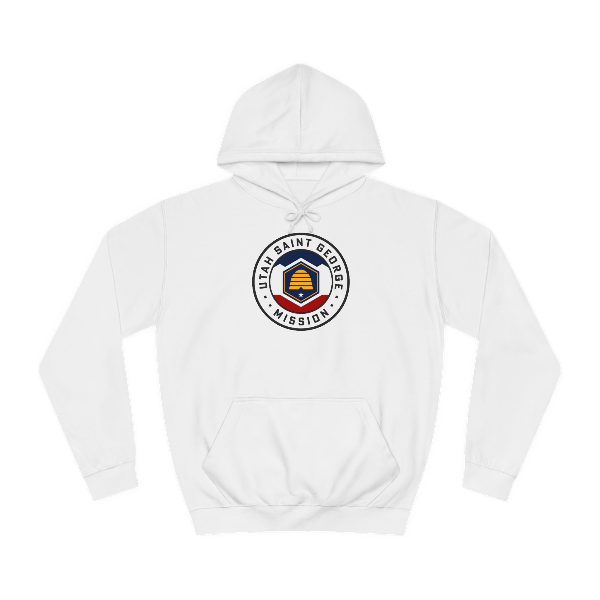 Utah Saint George Mission State Flag Logo (White Border) College Hoodie