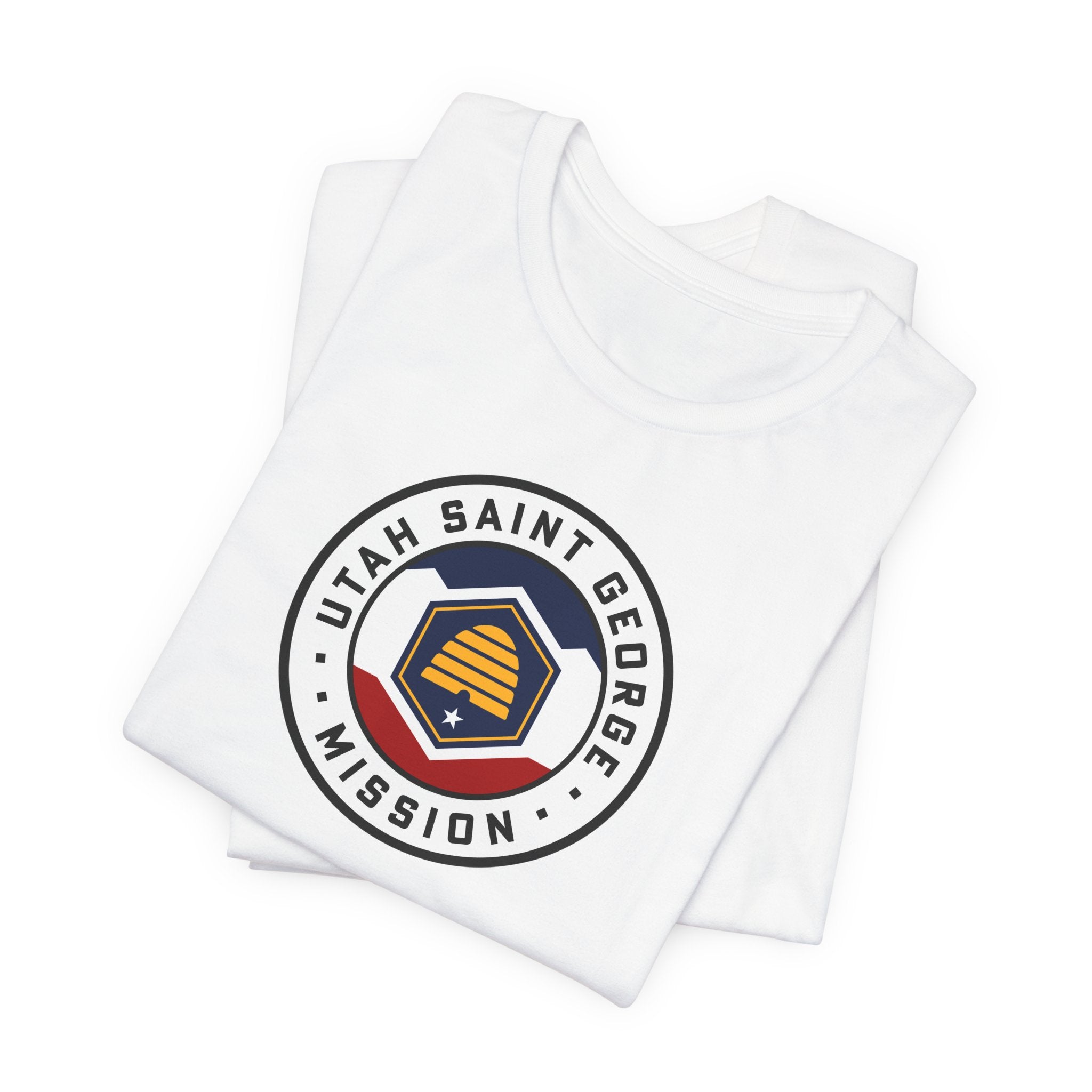 Utah Saint George Mission State Flag Logo (White Border) T-shirt - Latter-Day Saint LDS Missionary Gift - Book of Mormon