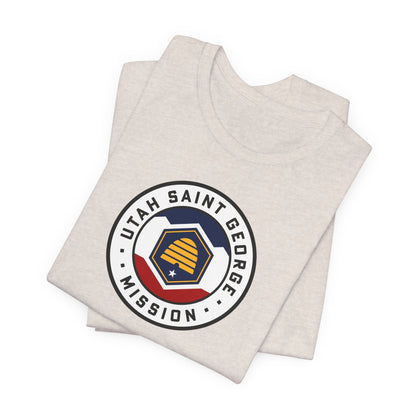 Utah Saint George Mission State Flag Logo (White Border) T-shirt - Latter-Day Saint LDS Missionary Gift - Book of Mormon