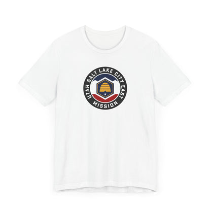 Utah Salt Lake City East Mission State Flag Logo (Black Border) T-shirt - Latter-Day Saint LDS Missionary Gift - Book of Mormon