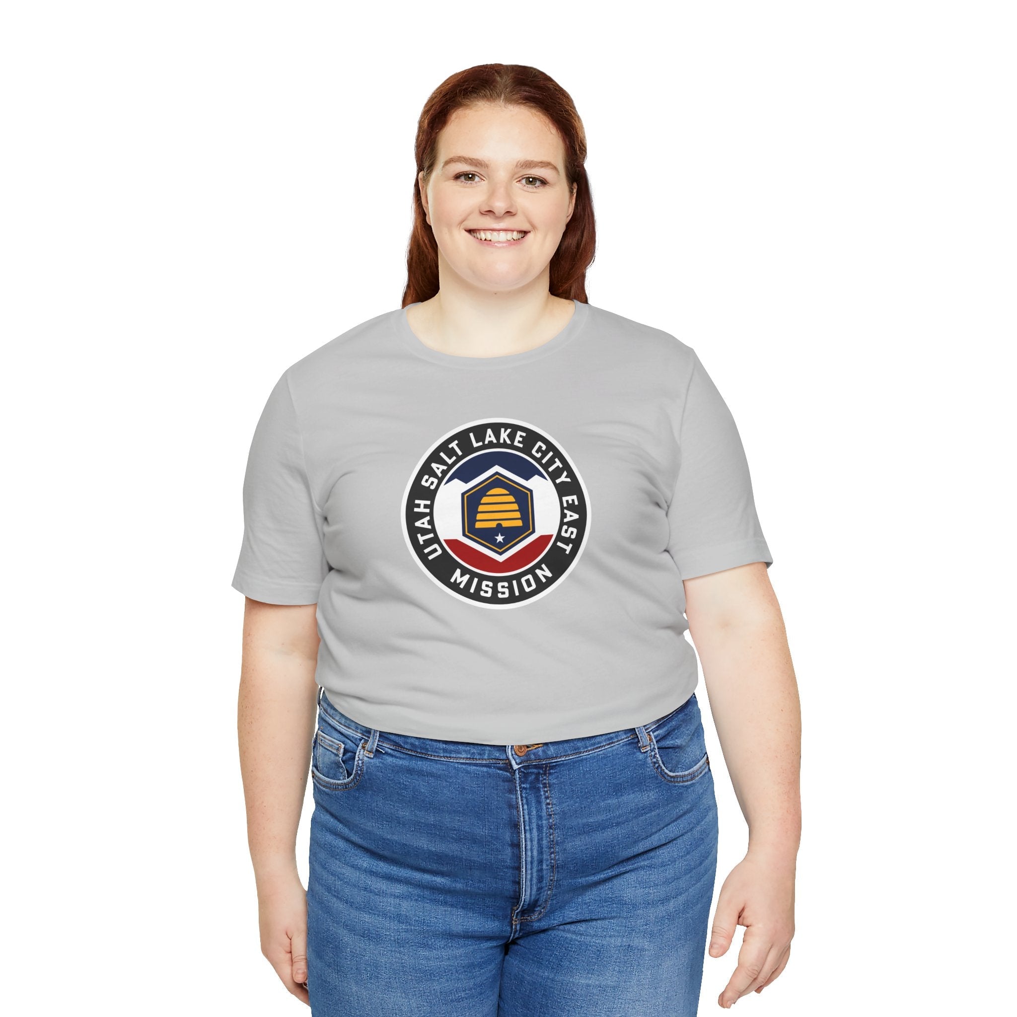 Utah Salt Lake City East Mission State Flag Logo (Black Border) T-shirt - Latter-Day Saint LDS Missionary Gift - Book of Mormon