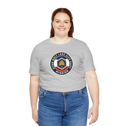 Utah Salt Lake City East Mission State Flag Logo (Black Border) T-shirt - Latter-Day Saint LDS Missionary Gift - Book of Mormon