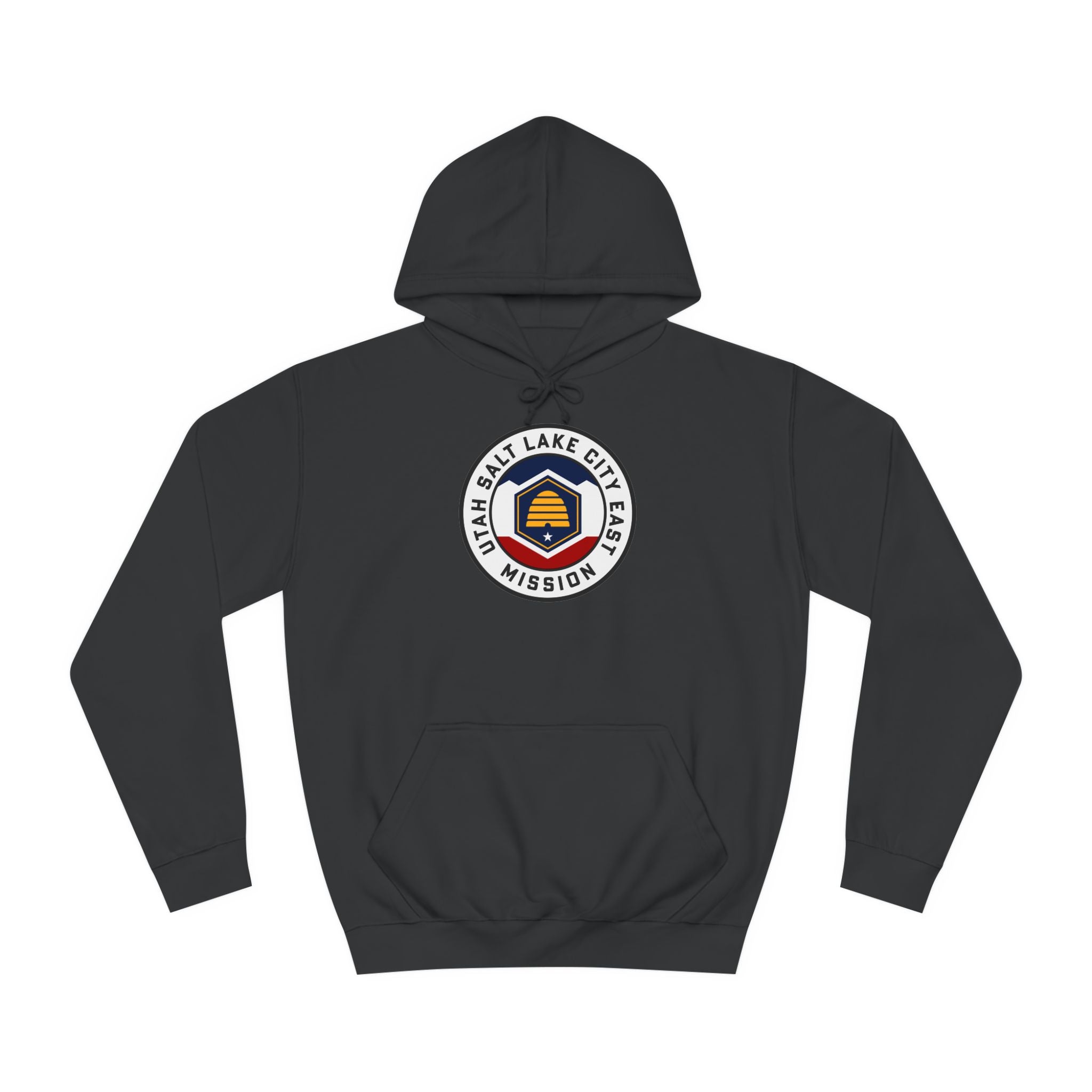 Utah Salt Lake City East Mission State Flag Logo (White Border) College Hoodie