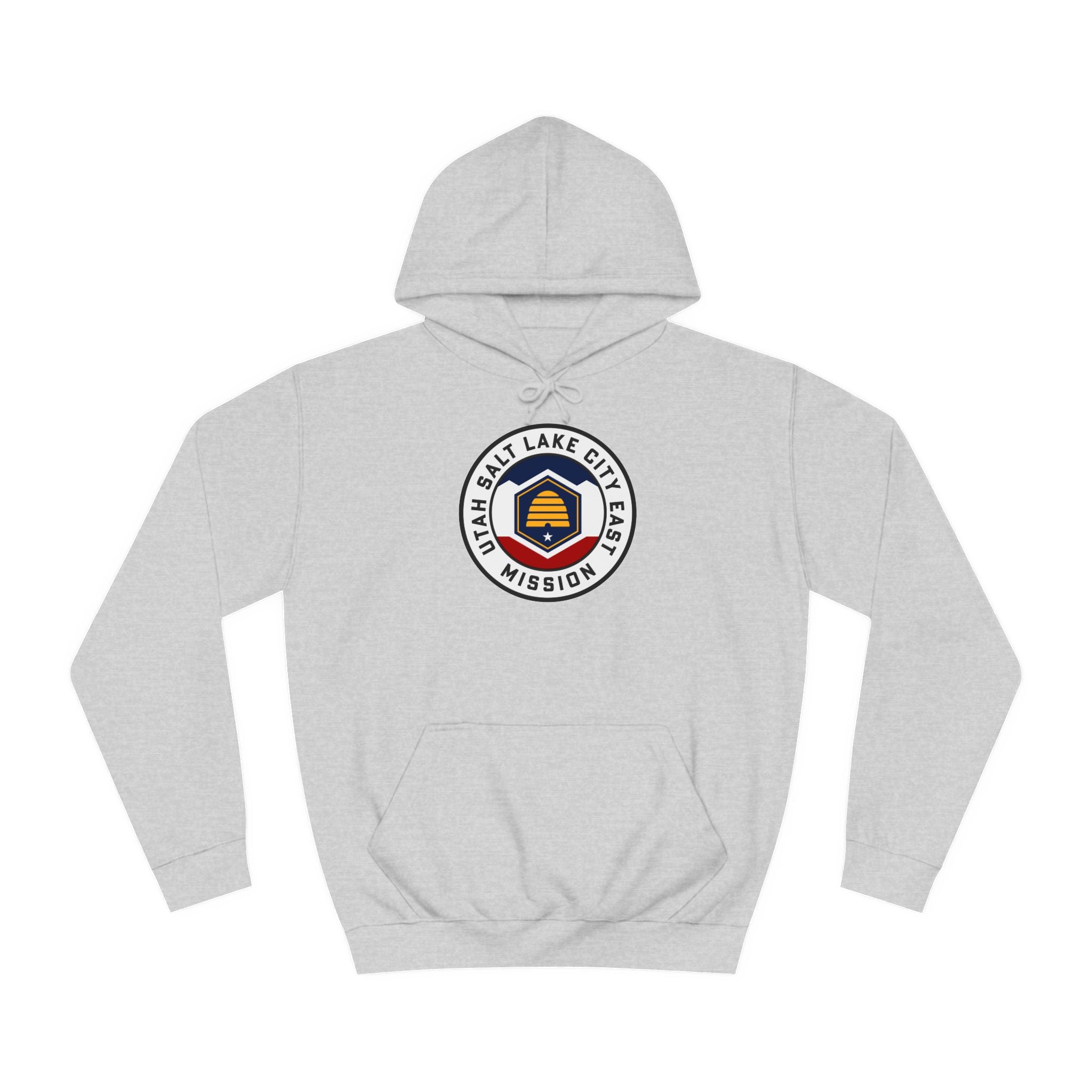 Utah Salt Lake City East Mission State Flag Logo (White Border) College Hoodie