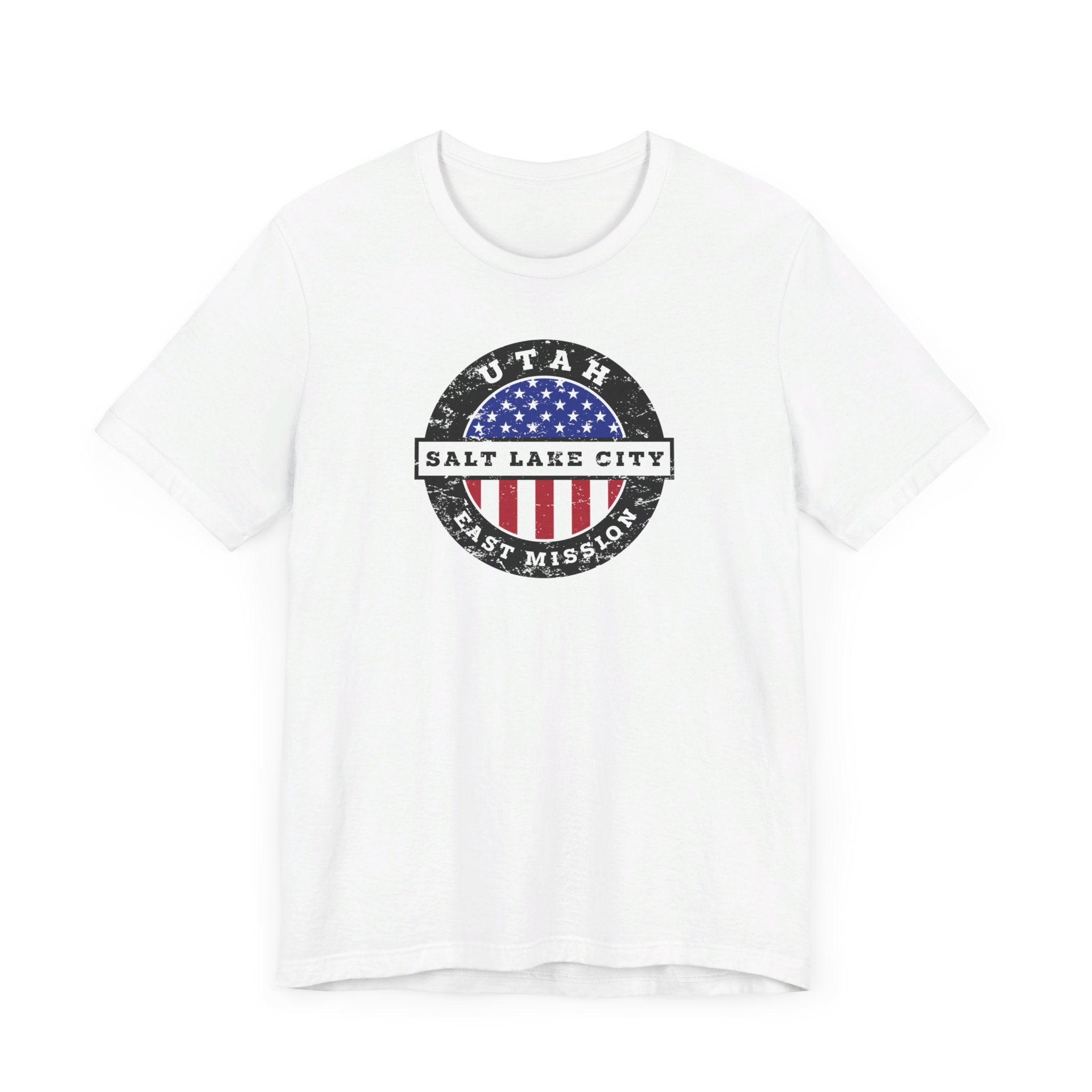Utah Salt Lake City East Mission Vintage Circular USA Flag T-Shirt - Latter-Day Saint LDS Missionary Gift - Book of Mormon