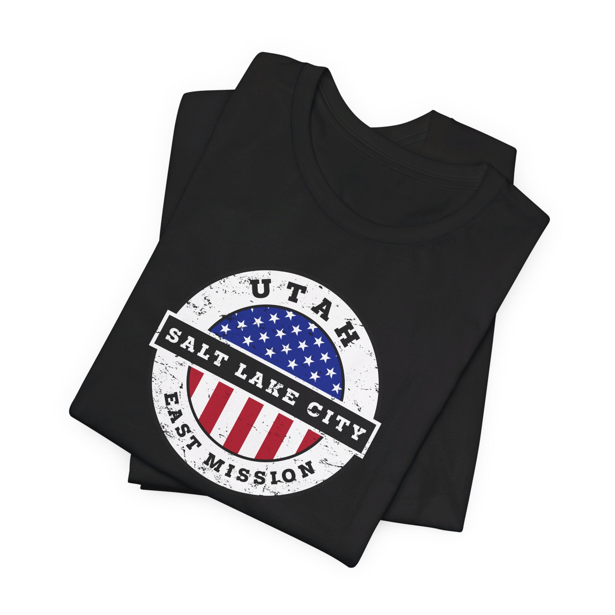 Utah Salt Lake City East Mission Vintage Circular USA Flag T-Shirt - Latter-Day Saint LDS Missionary Gift - Book of Mormon
