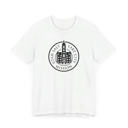 Utah Salt Lake City Mission Circular Monochrome Logo T-Shirt - Latter-Day Saint LDS Missionary Gift - Book of Mormon