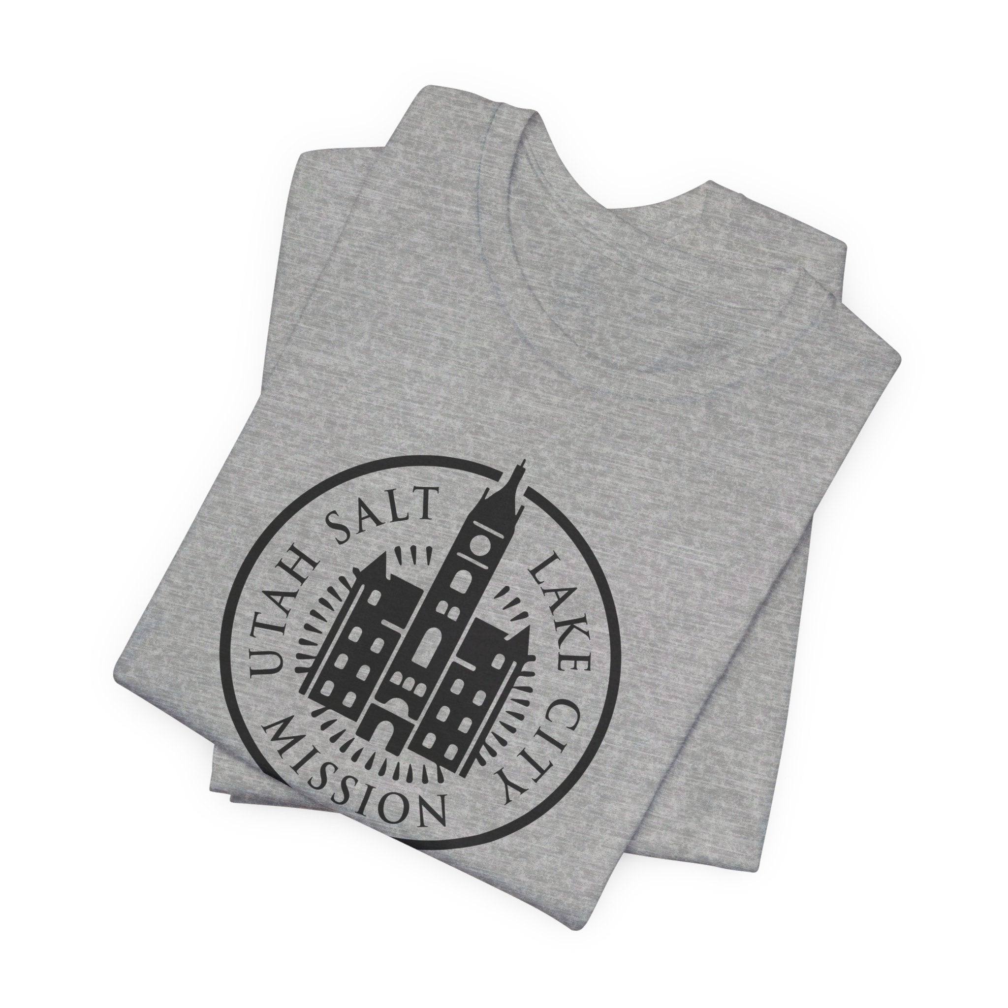 Utah Salt Lake City Mission Circular Monochrome Logo T-Shirt - Latter-Day Saint LDS Missionary Gift - Book of Mormon