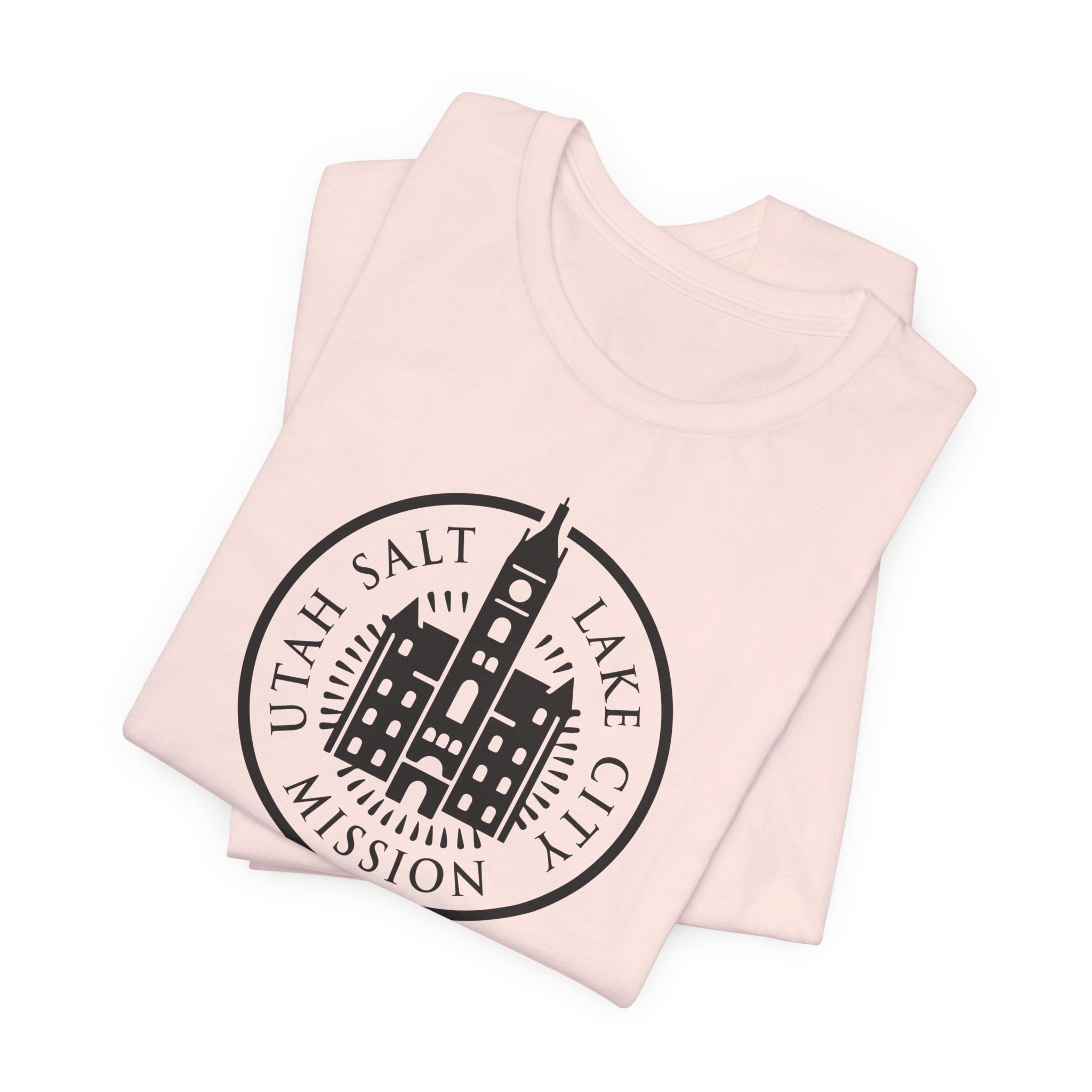 Utah Salt Lake City Mission Circular Monochrome Logo T-Shirt - Latter-Day Saint LDS Missionary Gift - Book of Mormon