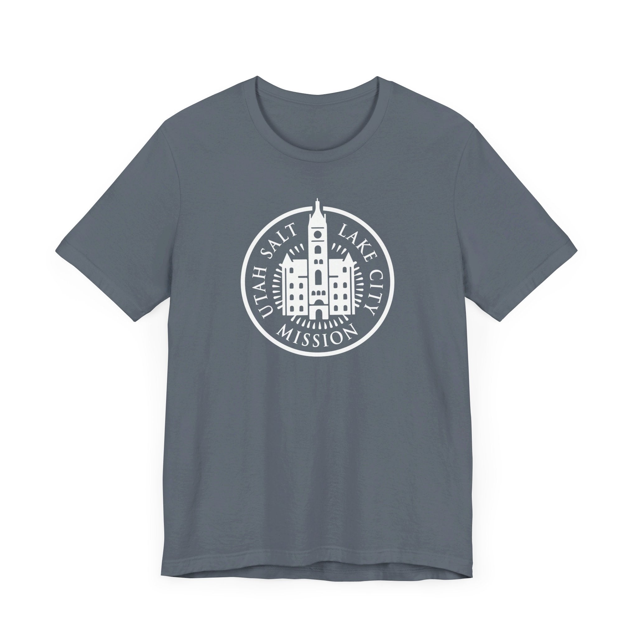 Utah Salt Lake City Mission Circular Monochrome Logo T-Shirt - Latter-Day Saint LDS Missionary Gift - Book of Mormon