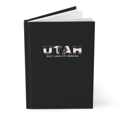 Utah Salt Lake City Mission Flag Title Black Hardcover Journal Matte - Latter-Day Saint LDS Missionary Gift - Book of Mormon