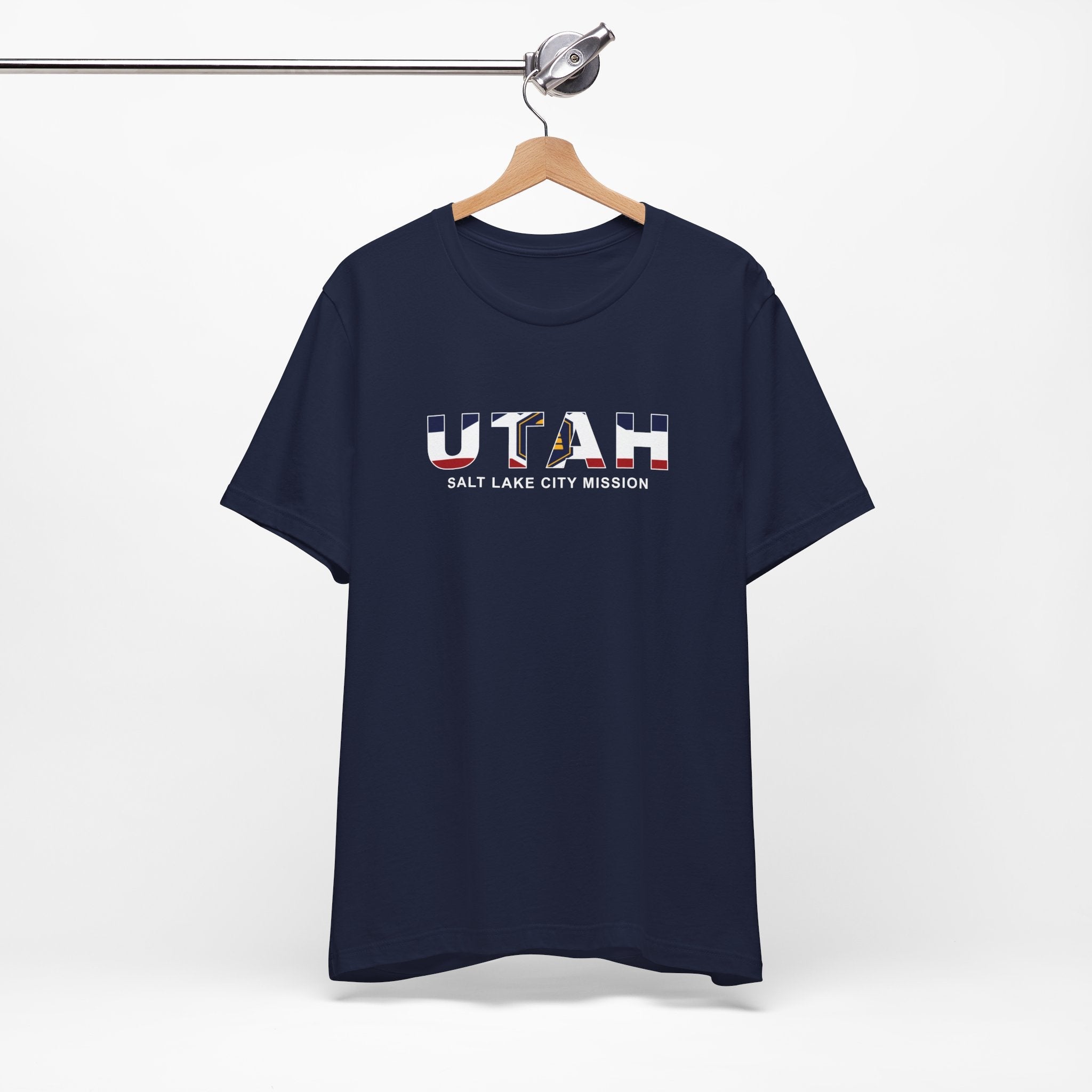 Utah Salt Lake City Mission Flag Title T-shirt - Latter-Day Saint LDS Missionary Gift - Book of Mormon