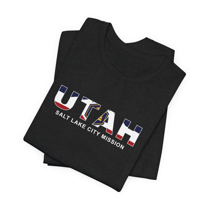 Utah Salt Lake City Mission Flag Title T-shirt - Latter-Day Saint LDS Missionary Gift - Book of Mormon