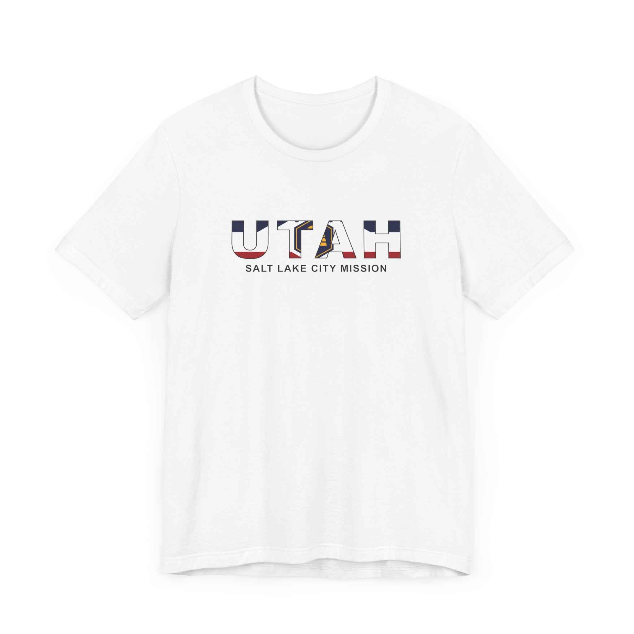 Utah Salt Lake City Mission Flag Title T-shirt - Latter-Day Saint LDS Missionary Gift - Book of Mormon