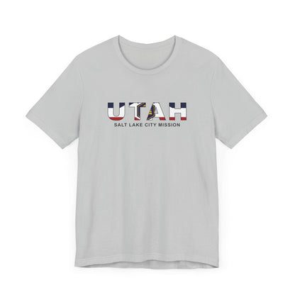 Utah Salt Lake City Mission Flag Title T-shirt - Latter-Day Saint LDS Missionary Gift - Book of Mormon