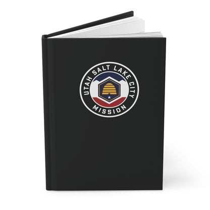 Utah Salt Lake City Mission Logo Design Black Hardcover Journal Matte - Latter-Day Saint LDS Missionary Gift - Book of Mormon