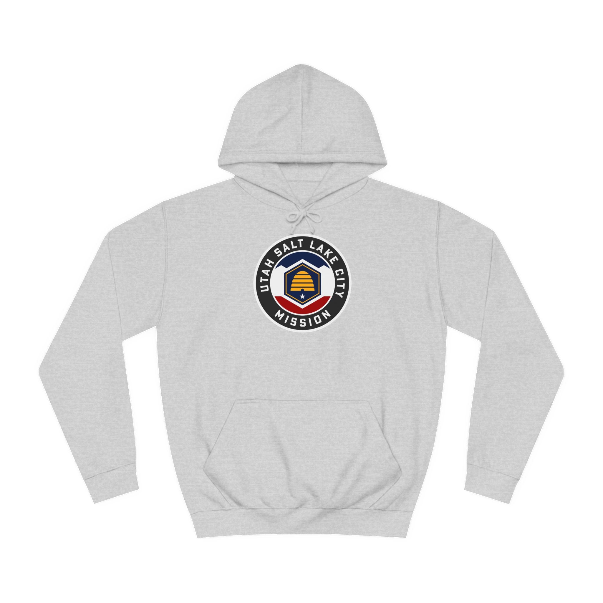 Utah Salt Lake City Mission State Flag Logo (Black Border) College Hoodie