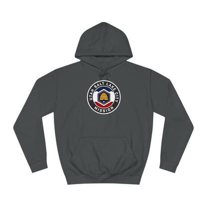 Utah Salt Lake City Mission State Flag Logo (Black Border) College Hoodie