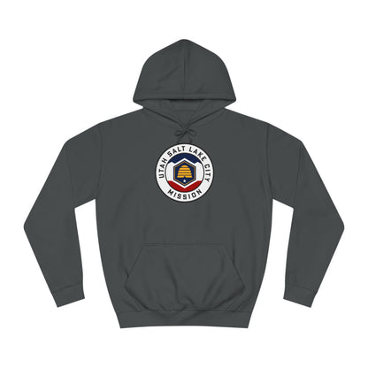 Utah Salt Lake City Mission State Flag Logo (White Border) College Hoodie