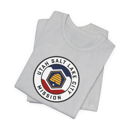 Utah Salt Lake City Mission State Flag Logo (White Border) T-shirt - Latter-Day Saint LDS Missionary Gift - Book of Mormon