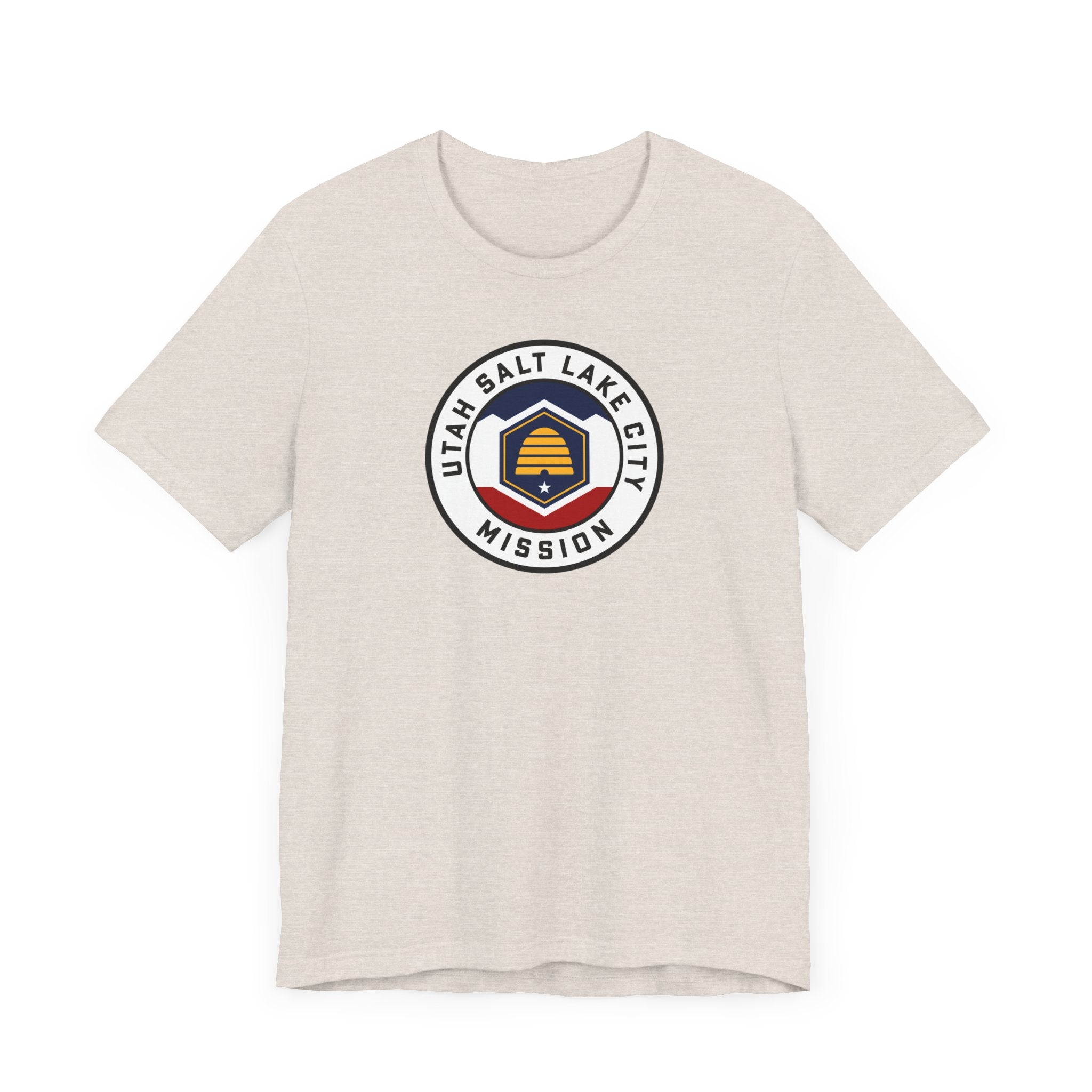 Utah Salt Lake City Mission State Flag Logo (White Border) T-shirt - Latter-Day Saint LDS Missionary Gift - Book of Mormon