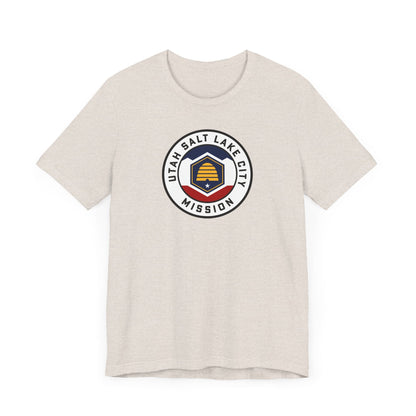 Utah Salt Lake City Mission State Flag Logo (White Border) T-shirt - Latter-Day Saint LDS Missionary Gift - Book of Mormon