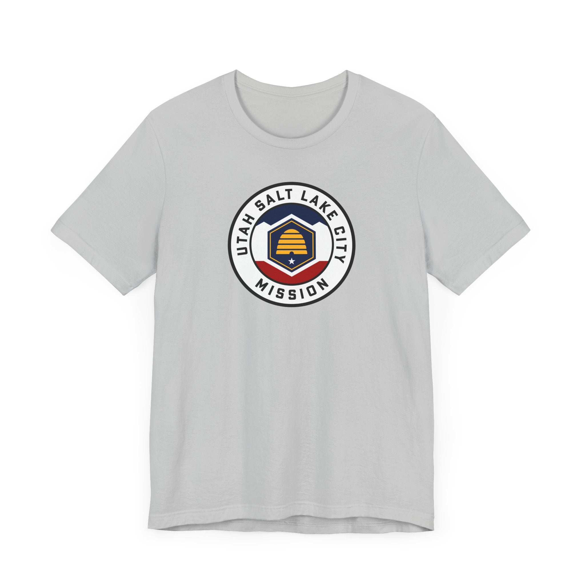 Utah Salt Lake City Mission State Flag Logo (White Border) T-shirt - Latter-Day Saint LDS Missionary Gift - Book of Mormon