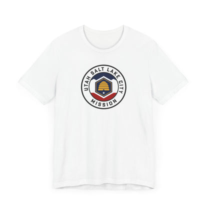 Utah Salt Lake City Mission State Flag Logo (White Border) T-shirt - Latter-Day Saint LDS Missionary Gift - Book of Mormon