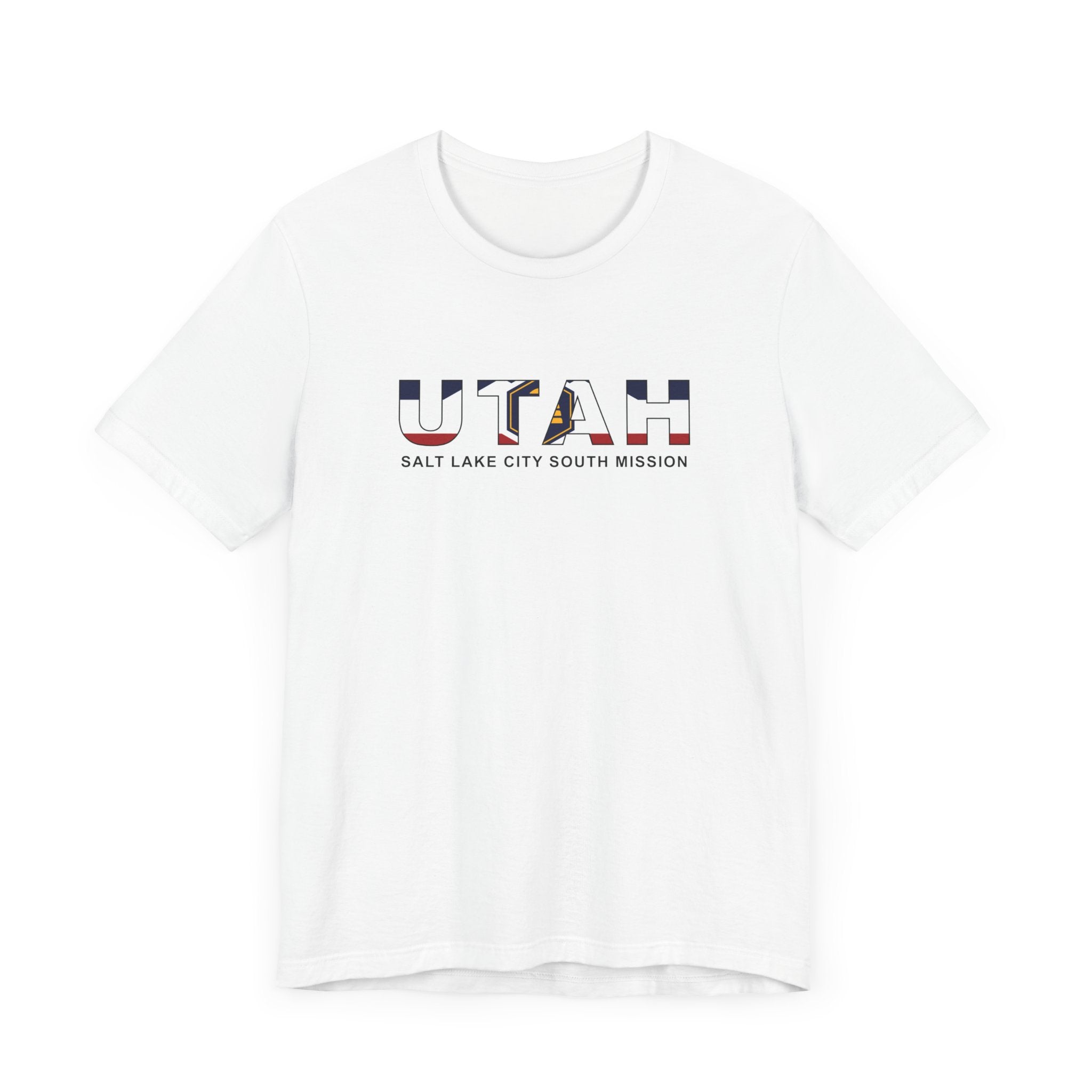 Utah Salt Lake City South Mission Flag Title T-shirt - Latter-Day Saint LDS Missionary Gift - Book of Mormon