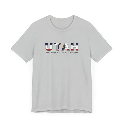 Utah Salt Lake City South Mission Flag Title T-shirt - Latter-Day Saint LDS Missionary Gift - Book of Mormon