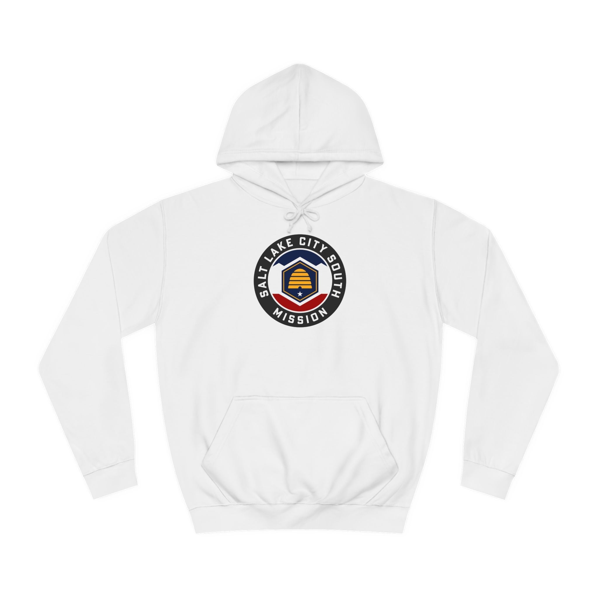 Utah Salt Lake City South Mission State Flag Logo (Black Border) College Hoodie