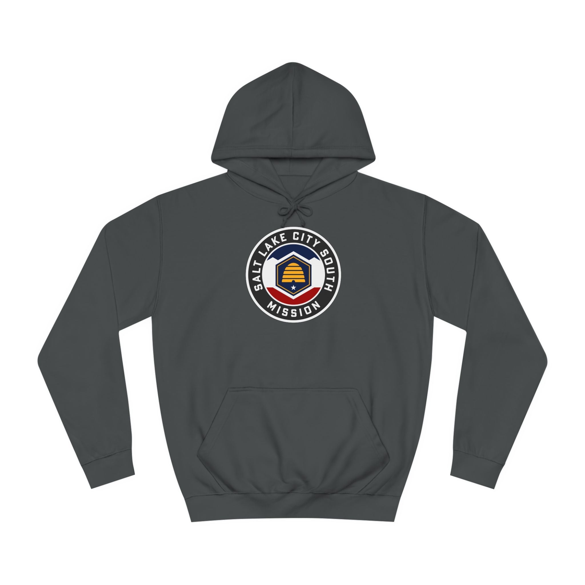 Utah Salt Lake City South Mission State Flag Logo (Black Border) College Hoodie