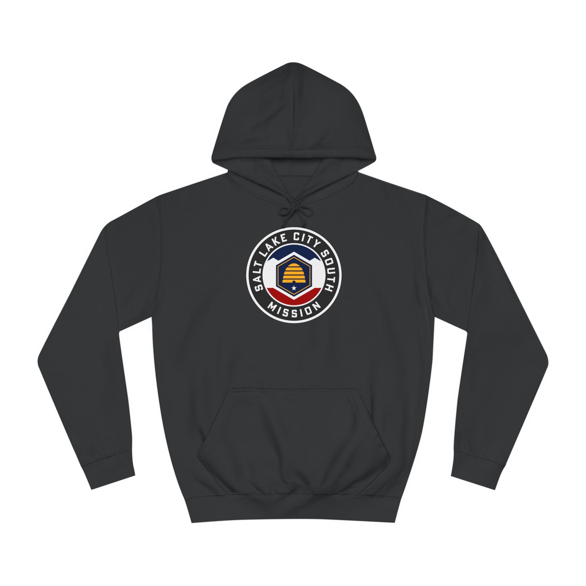 Utah Salt Lake City South Mission State Flag Logo (Black Border) College Hoodie