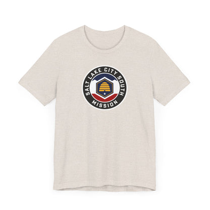 Utah Salt Lake City South Mission State Flag Logo (Black Border) T-shirt - Latter-Day Saint LDS Missionary Gift - Book of Mormon