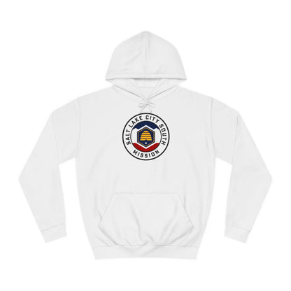 Utah Salt Lake City South Mission State Flag Logo (White Border) College Hoodie