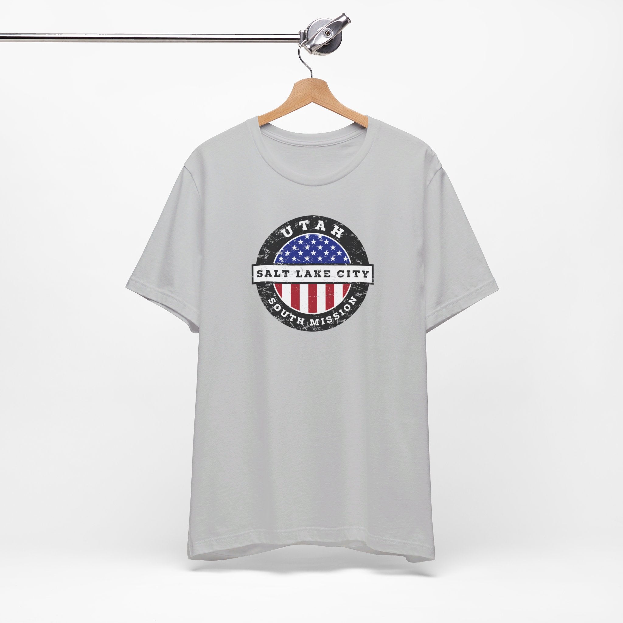 Utah Salt Lake City South Mission Vintage Circular USA Flag T-Shirt - Latter-Day Saint LDS Missionary Gift - Book of Mormon