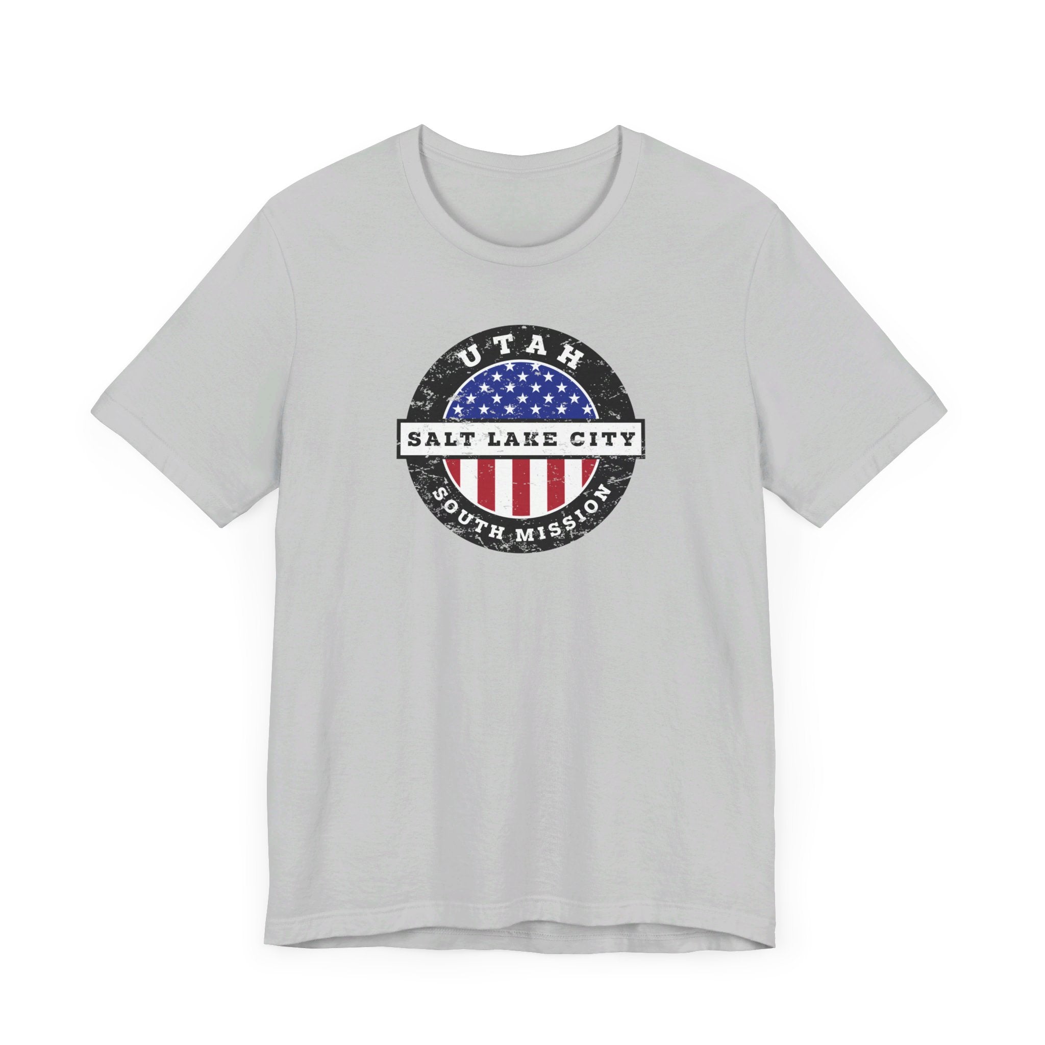 Utah Salt Lake City South Mission Vintage Circular USA Flag T-Shirt - Latter-Day Saint LDS Missionary Gift - Book of Mormon