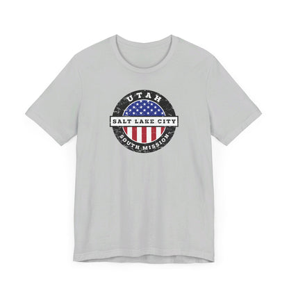 Utah Salt Lake City South Mission Vintage Circular USA Flag T-Shirt - Latter-Day Saint LDS Missionary Gift - Book of Mormon