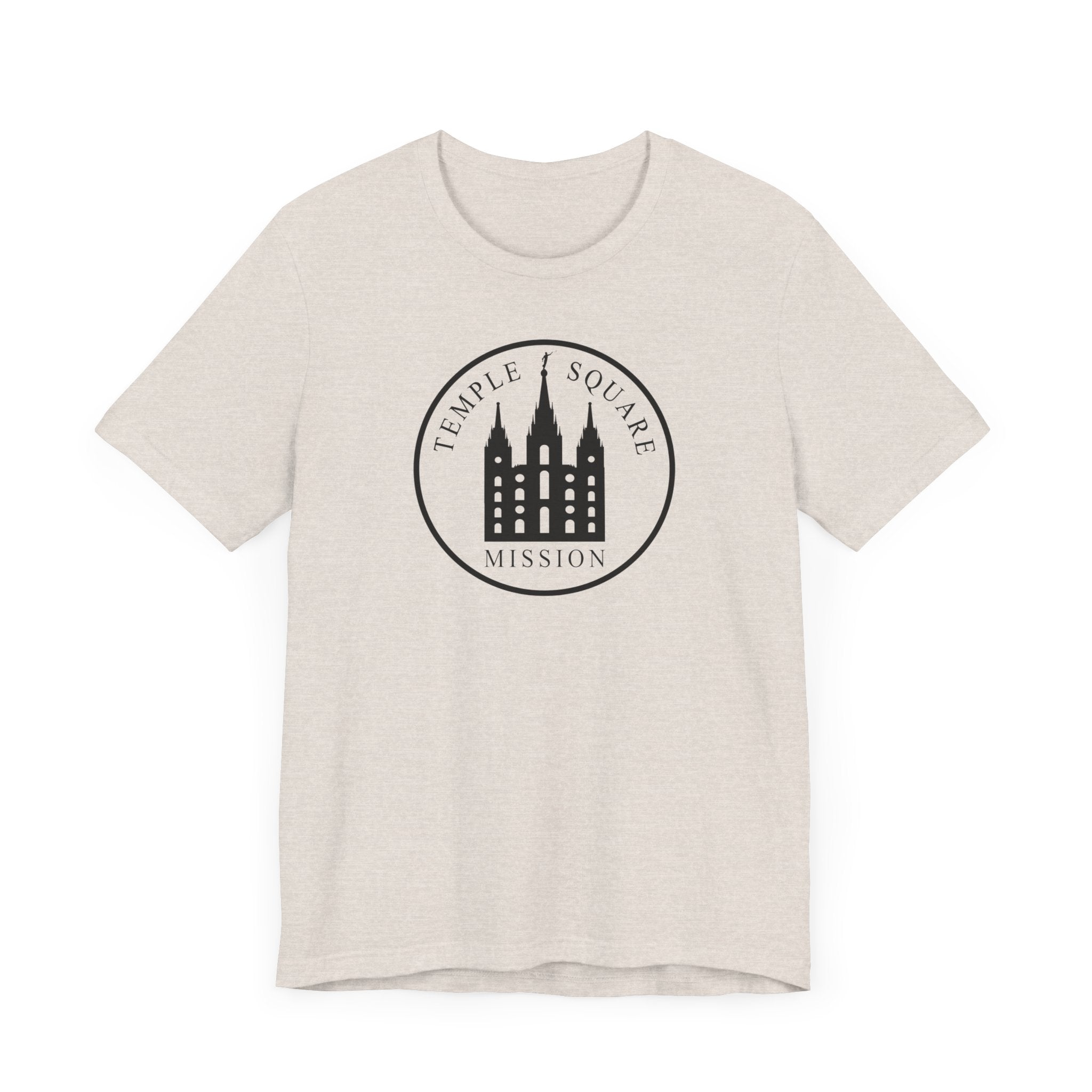 Utah Salt Lake City Temple Square Mission Circular Monochrome Logo T-Shirt - Latter-Day Saint LDS Missionary Gift - Book of Mormon